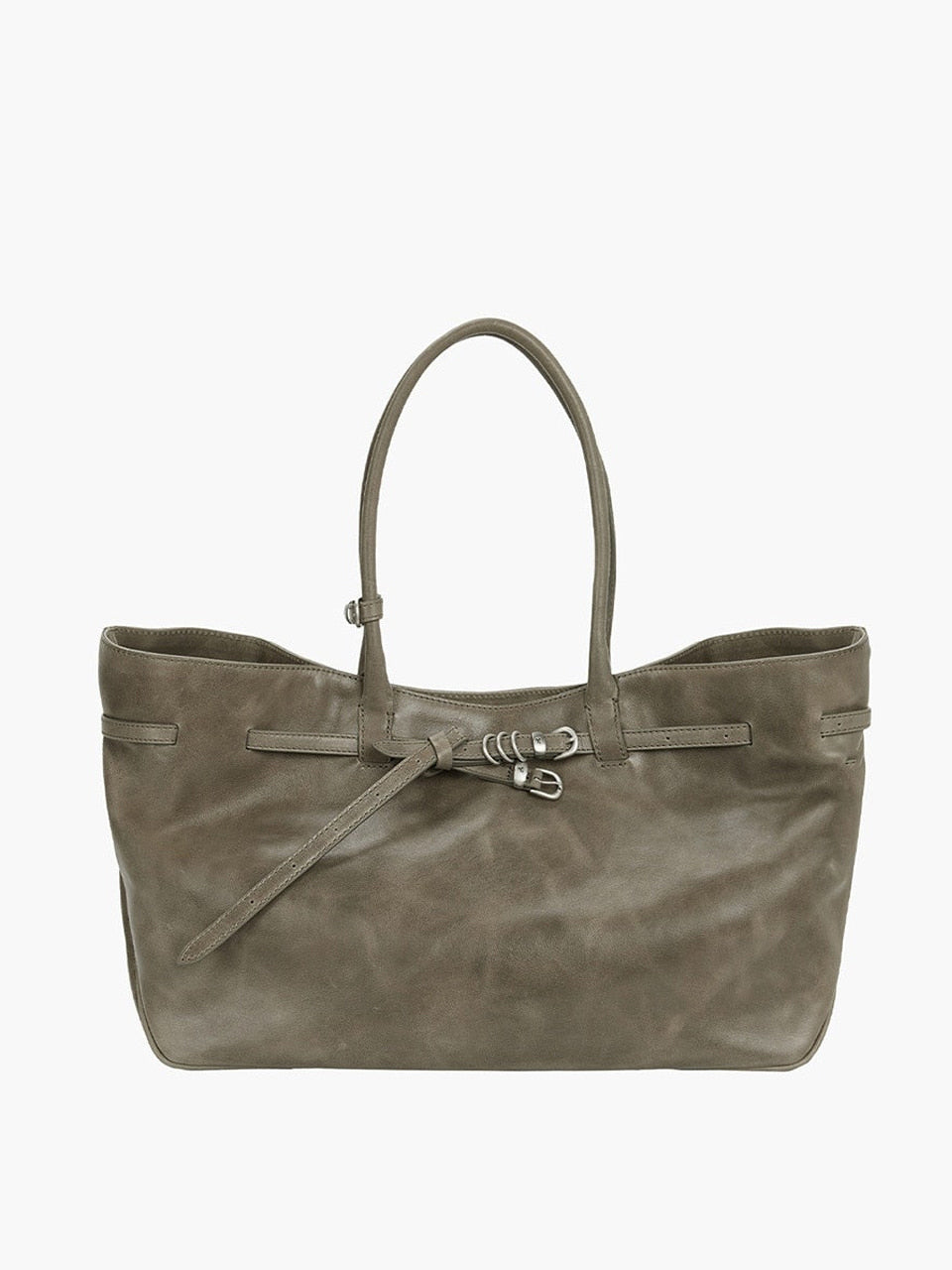 MARGESHERWOOD Grandma Used Bag Large - Etoffe Pull-up Leather