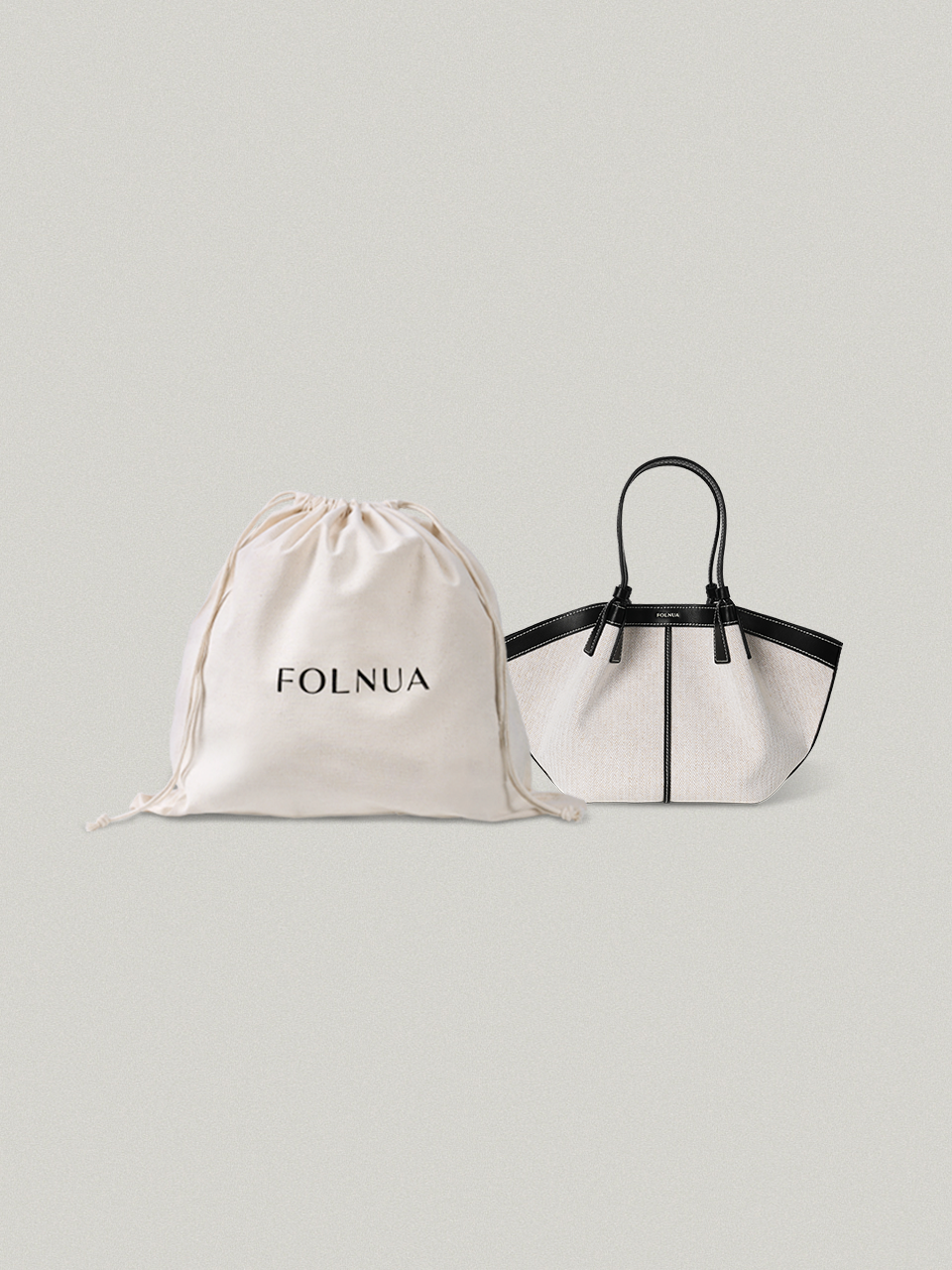FOLNUA Mini Shell Bag - Black, Canvas