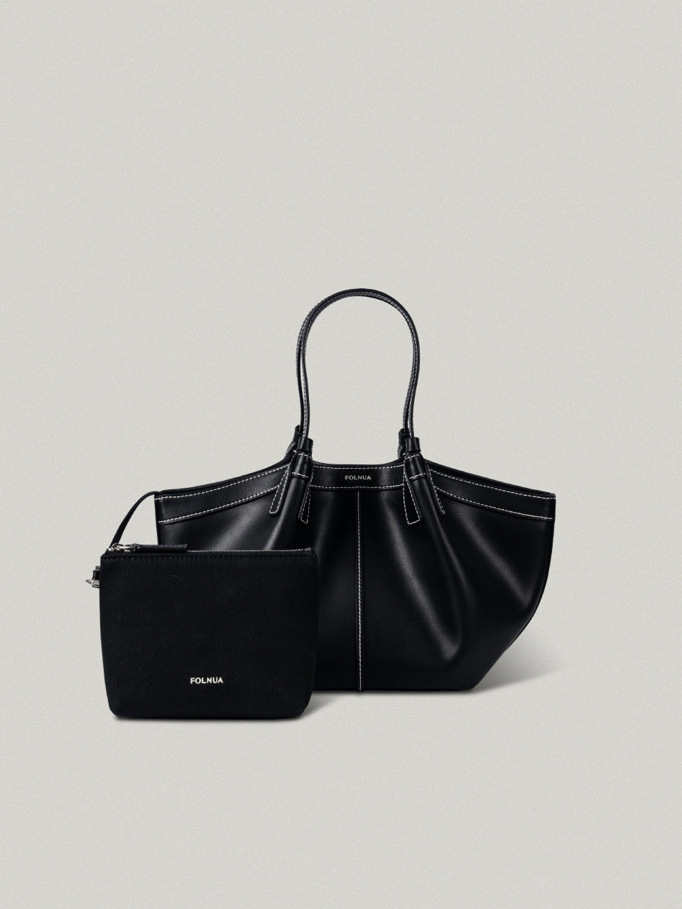 FOLNUA Mini Shell Bag - Black Stitch