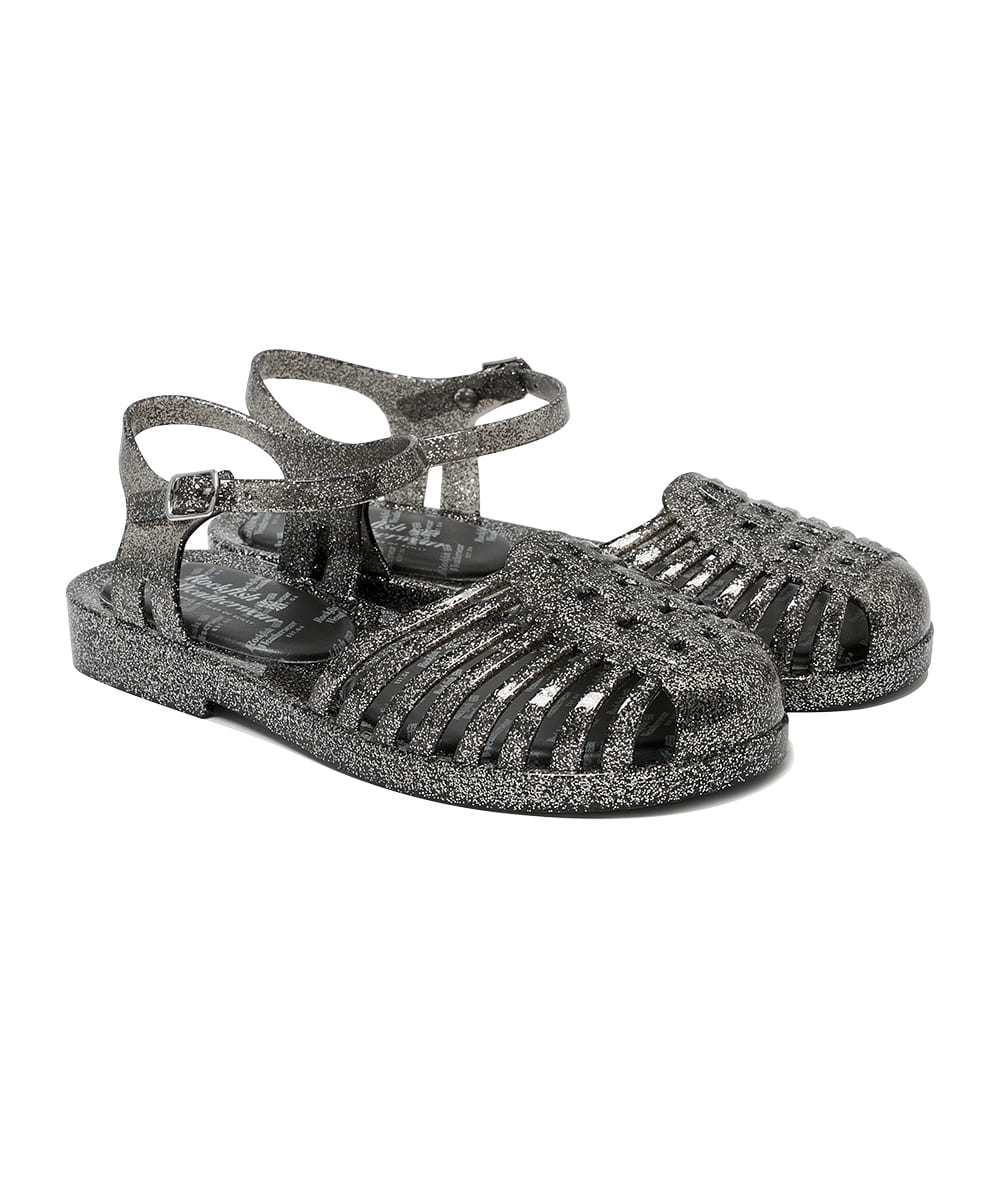 Rockfish Weatherwear GLAIR STRAPPY SANDALS(GLITTER) Glitter Black angled view