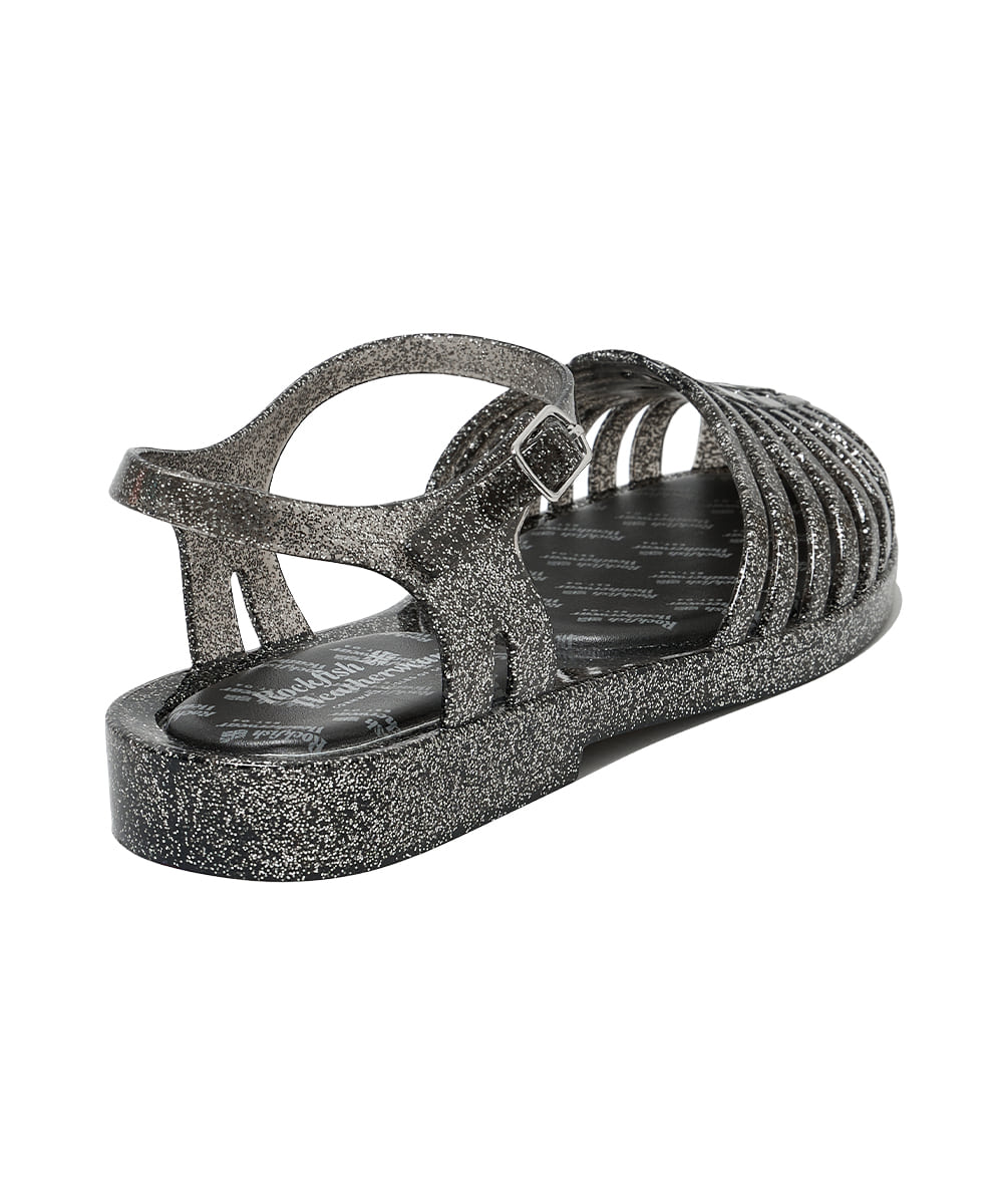 Rockfish Weatherwear GLAIR STRAPPY SANDALS(GLITTER) Glitter Black rear angle