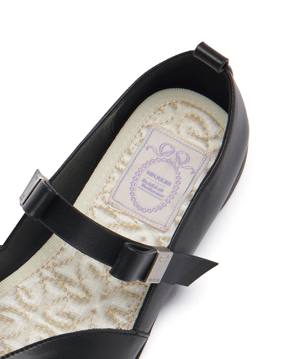 Rockfish Weatherwear X MINJUKIM Bliss Ribbon Sneakers Black, ribbon strap and quilted insole