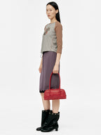 MARGESHERWOOD Soft Boston Ew Baguette Bag - Apple Red Leather