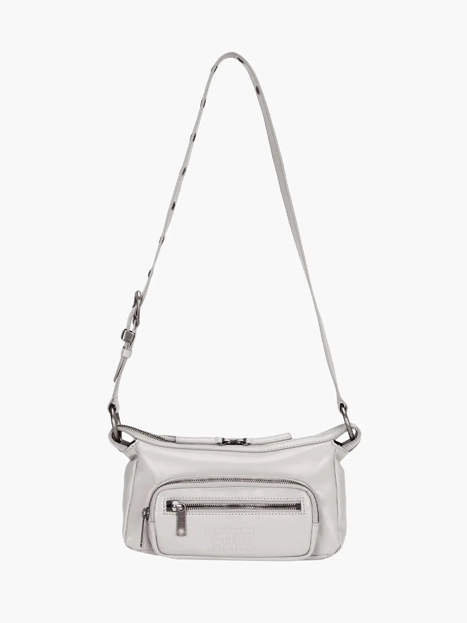 Marge Sherwood Outpocket Hobo Mini in light grey glossy plain, view 6