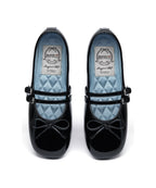 Rockfish Weatherwear Square Toe Two Strap Maryjanes Black top view pair