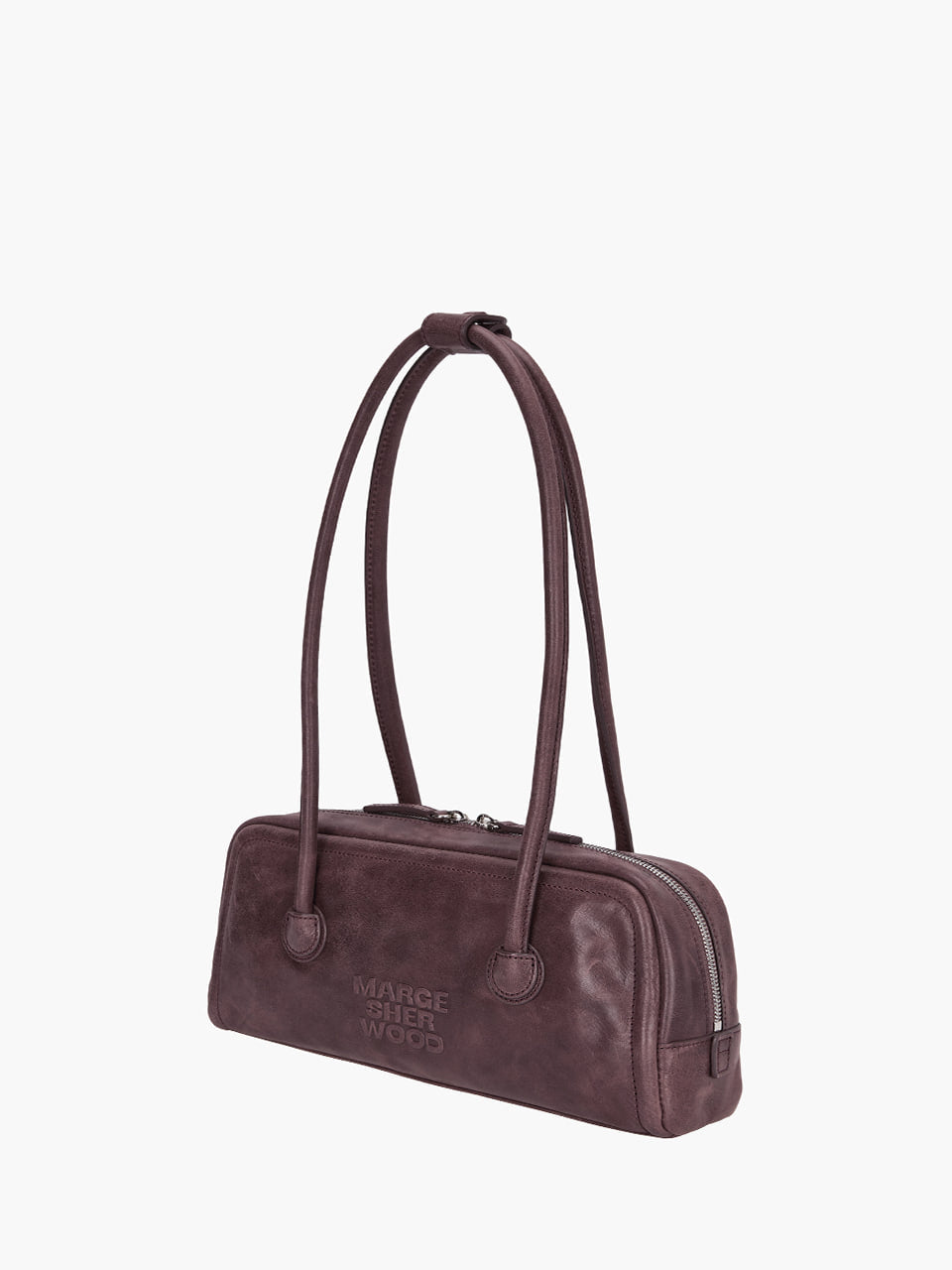 MARGESHERWOOD Soft Boston Ew Baguette Bag - Wine Leather