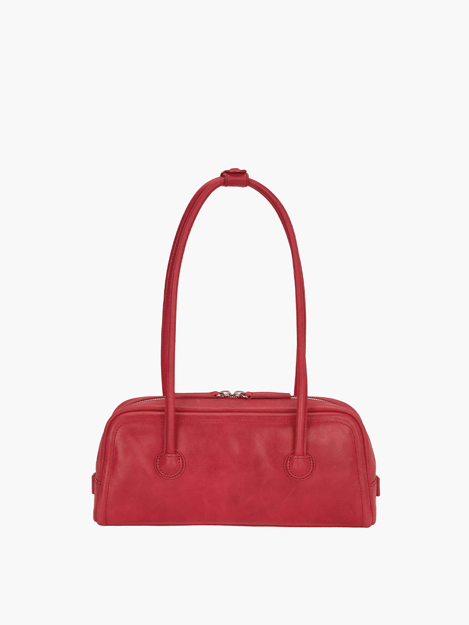 MARGESHERWOOD Soft Boston Ew Baguette Bag - Apple Red Leather