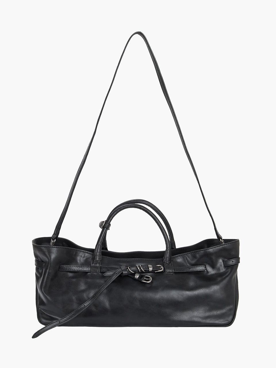 MARGESHERWOOD Grandma Used Bag - Black Pull-up Leather