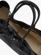 MARGESHERWOOD Grandma Used Bag Large - Black Pull-up Leather