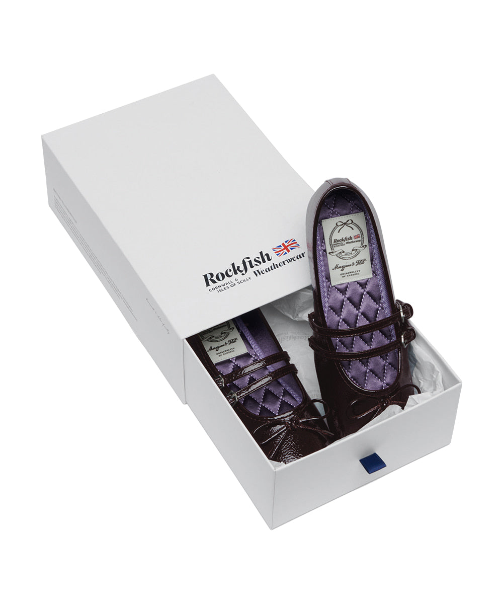 Rockfish Weatherwear Square Toe Two Strap Maryjanes Brown in shoe box