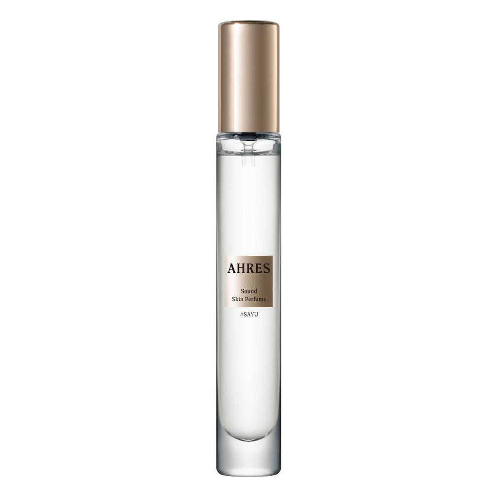 AHRES Sound Skin Perfume SAYU 8ml spray tube shown to scale