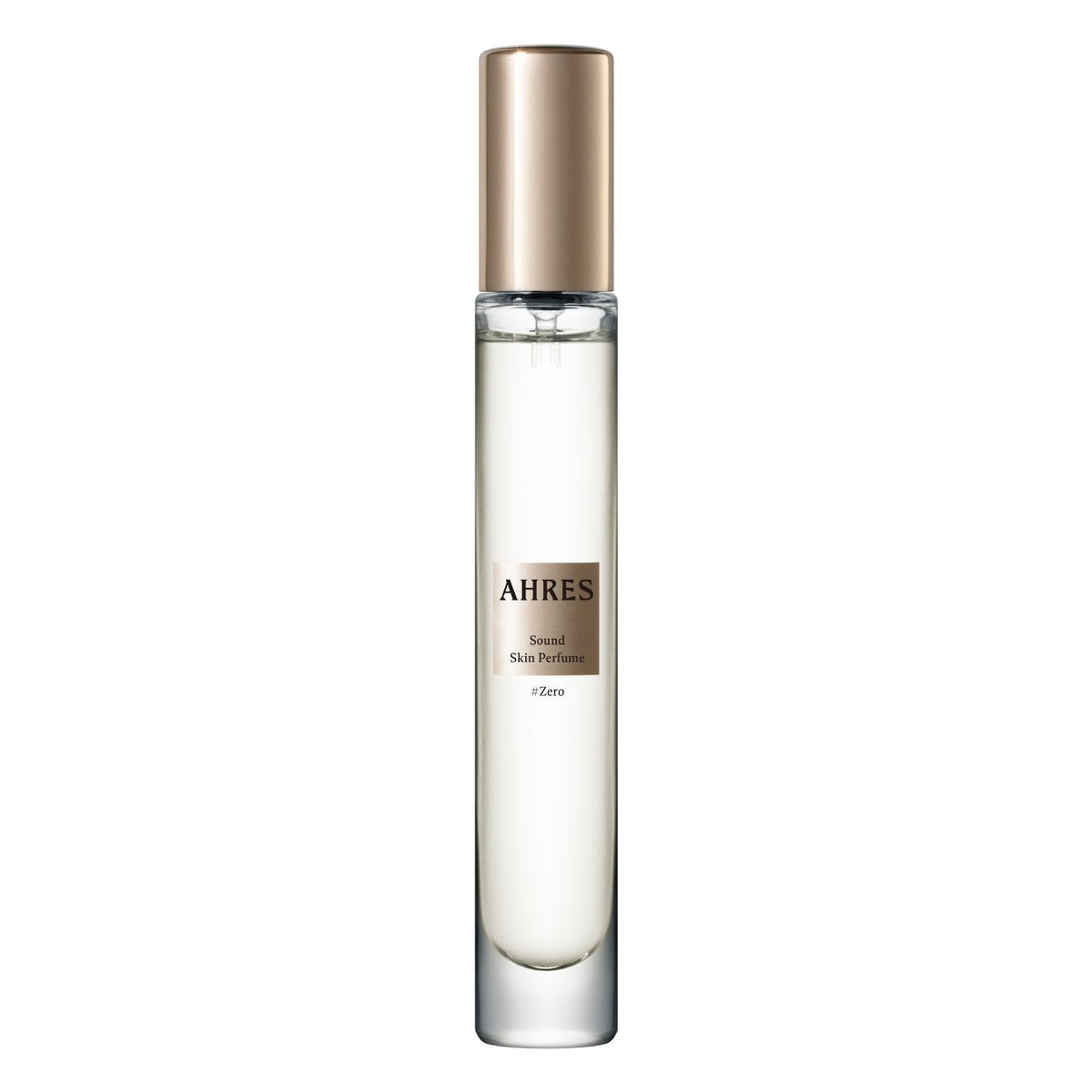 AHRES Sound Skin Perfume Zero 8ml spray tube shown to scale
