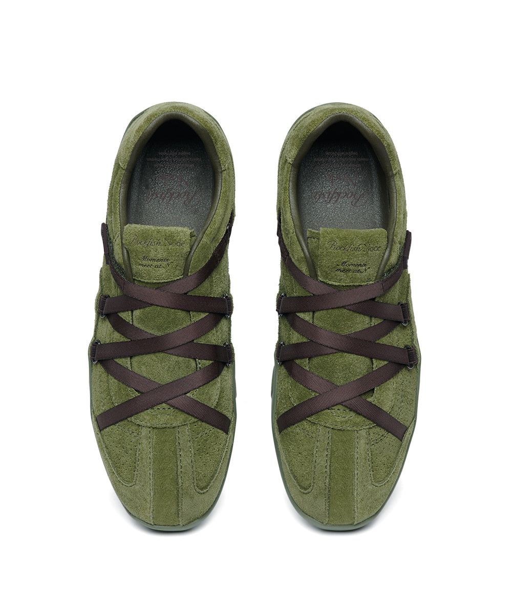 Rockfish Weatherwear ZANE X-STRAP SNEAKERS(SUEDE) Olive Green view 8