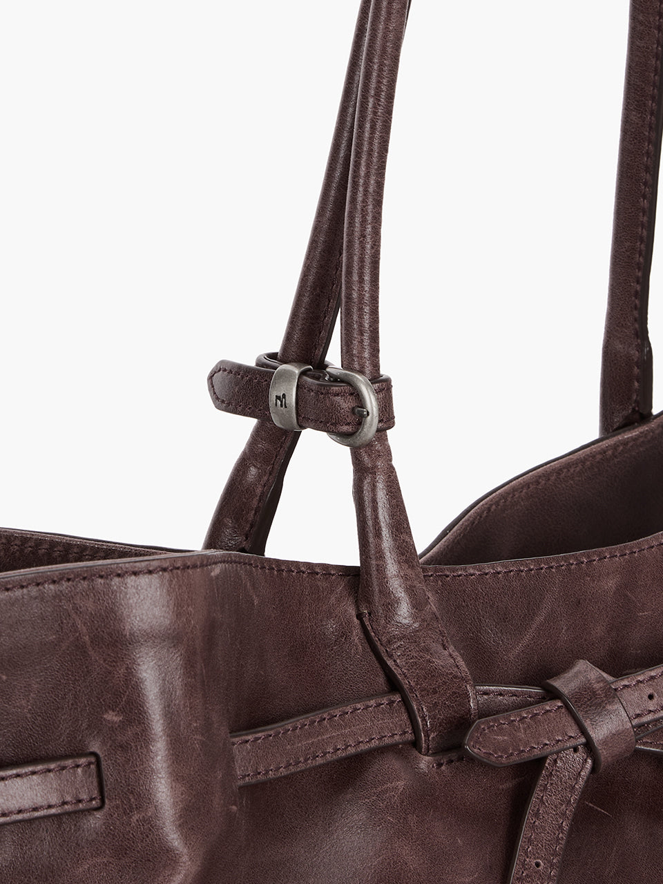 MARGESHERWOOD Grandma Used Bag Large - Wine Pull-up Leather