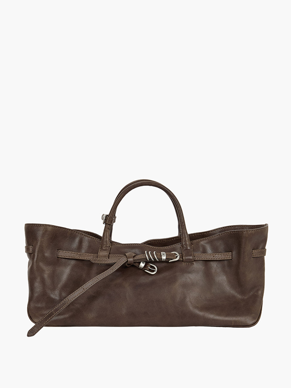 MARGESHERWOOD Grandma Used Bag - Washed Brown Pull-up Leather