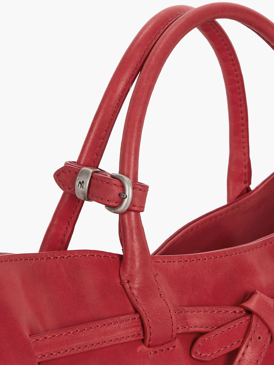 MARGESHERWOOD Grandma Used Bag - Apple Red Pull-up Leather