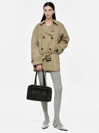 MARGESHERWOOD Soft Boston Bag - Black Nubuck