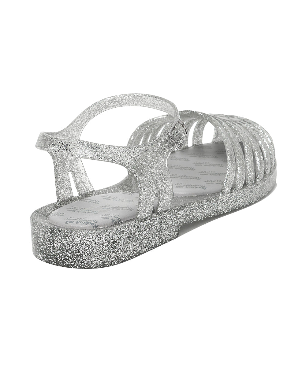 Rockfish Weatherwear GLAIR STRAPPY SANDALS(GLITTER) Glitter Silver top view