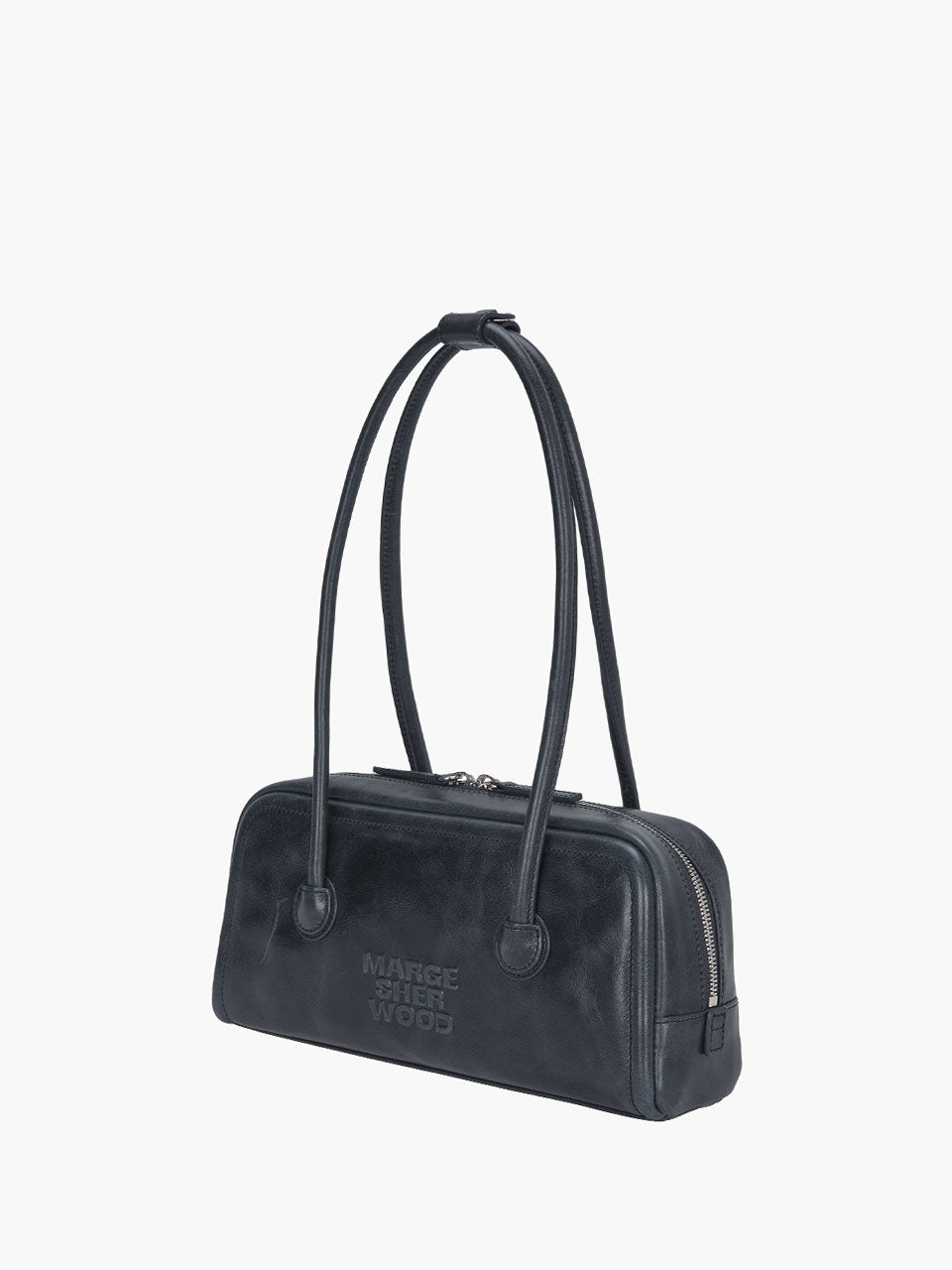 MARGESHERWOOD Soft Boston Ew Baguette Bag - Navy Leather – SoJan