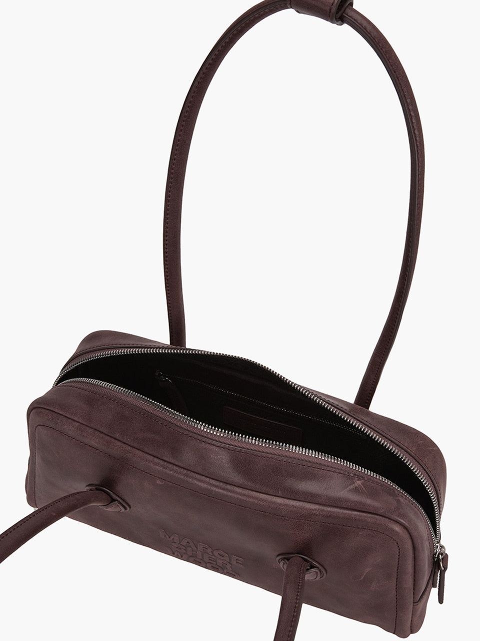 MARGESHERWOOD Soft Boston Ew Baguette Bag - Wine Leather