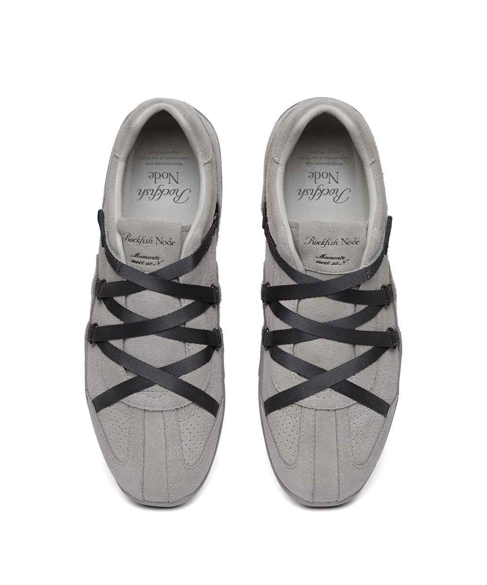 Rockfish Weatherwear ZANE X-STRAP SNEAKERS(SUEDE) Light Grey view 6