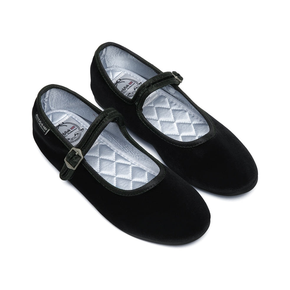 Rockfish Weatherwear Bella Quilted Maryjanes All Black front view