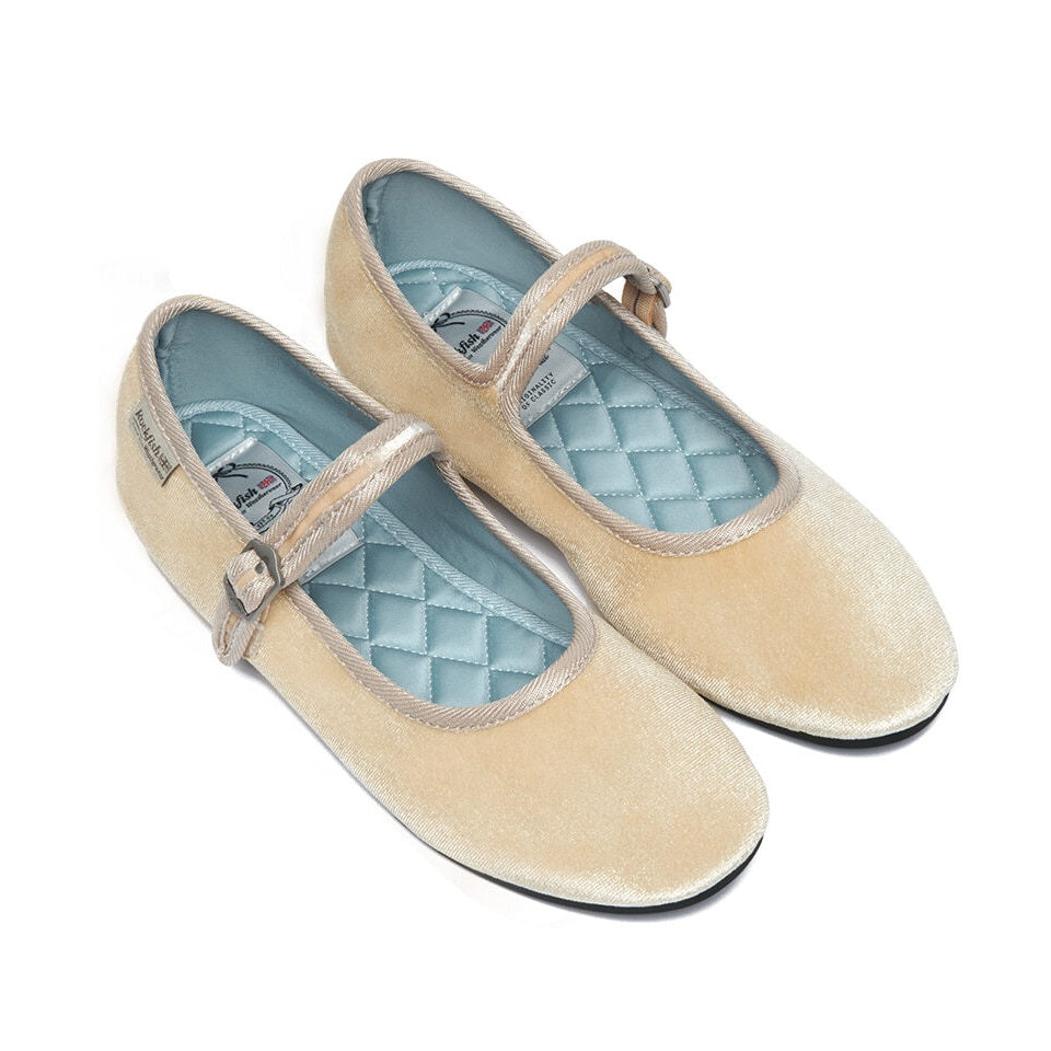Rockfish Weatherwear Bella Quilted Maryjanes Beige front view