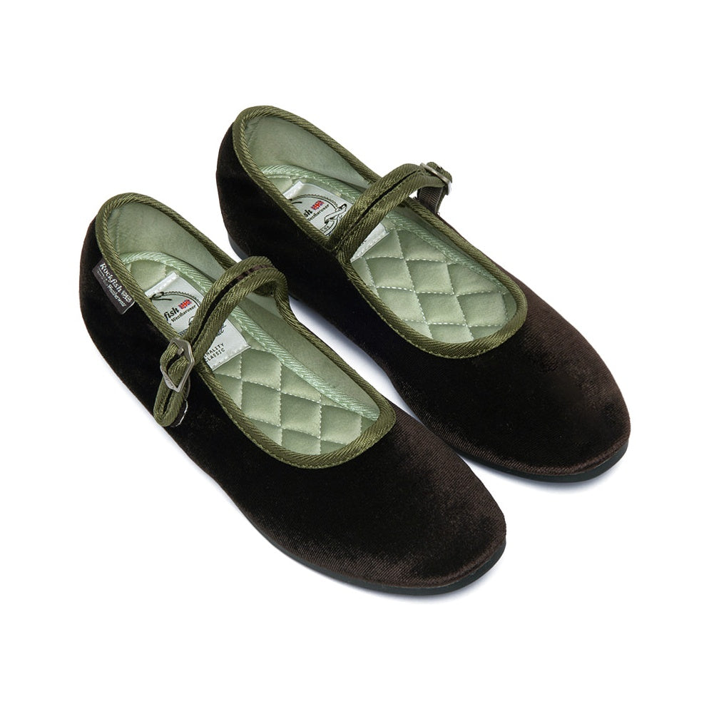 Rockfish Weatherwear Bella Quilted Maryjanes Dark Brown front view