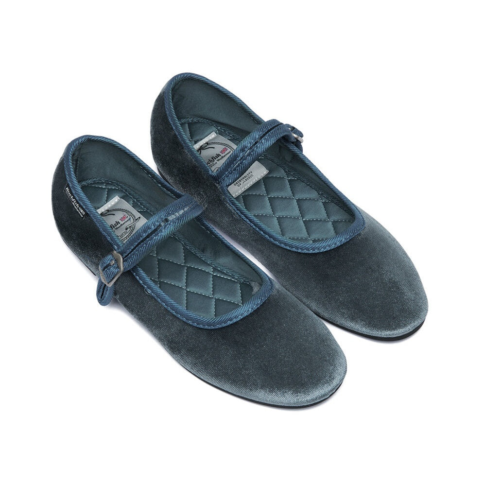 Rockfish Weatherwear Bella Quilted Maryjanes Grey front view