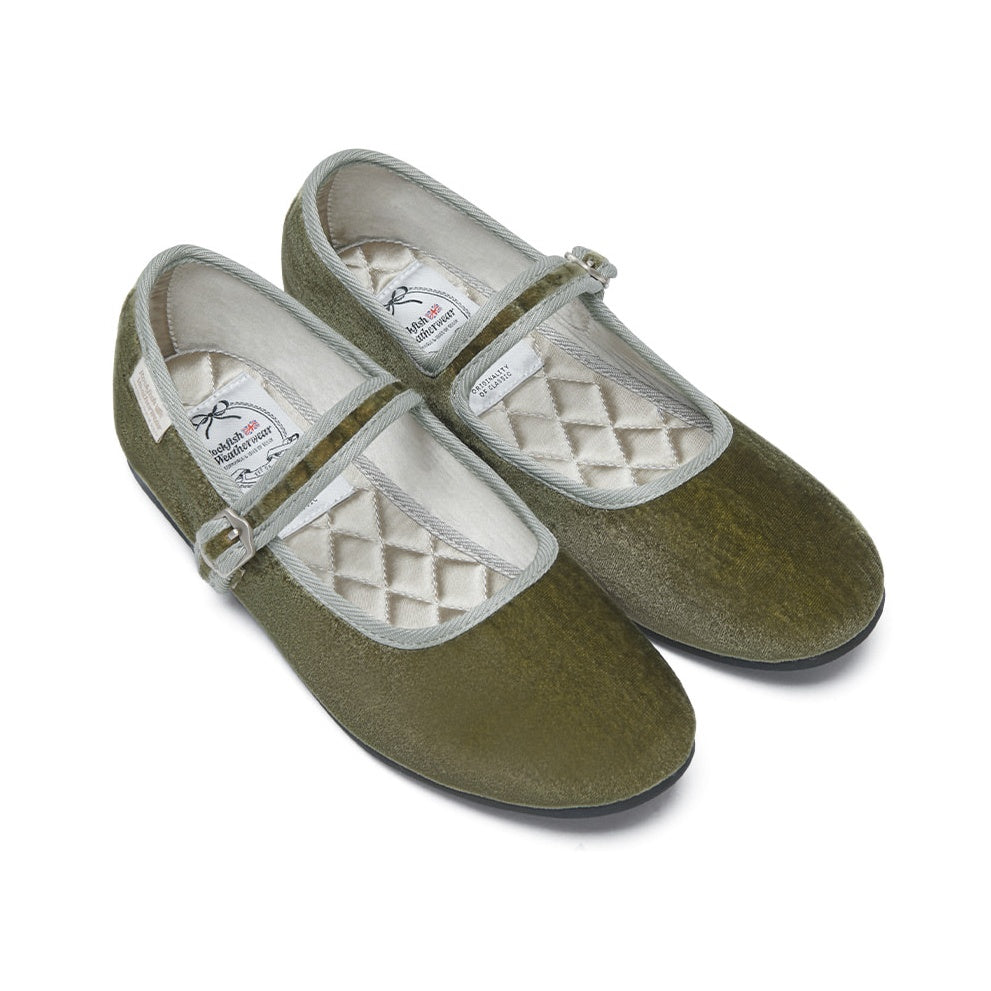 Rockfish Weatherwear Bella Quilted Maryjanes Khaki front view