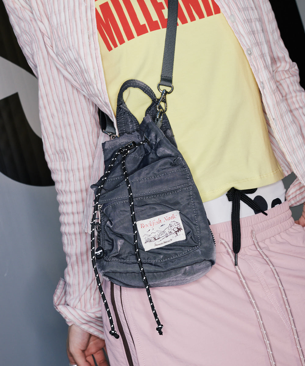 Rockfish Weatherwear Nylon Drawstring Mini Bag Charcoal view 2