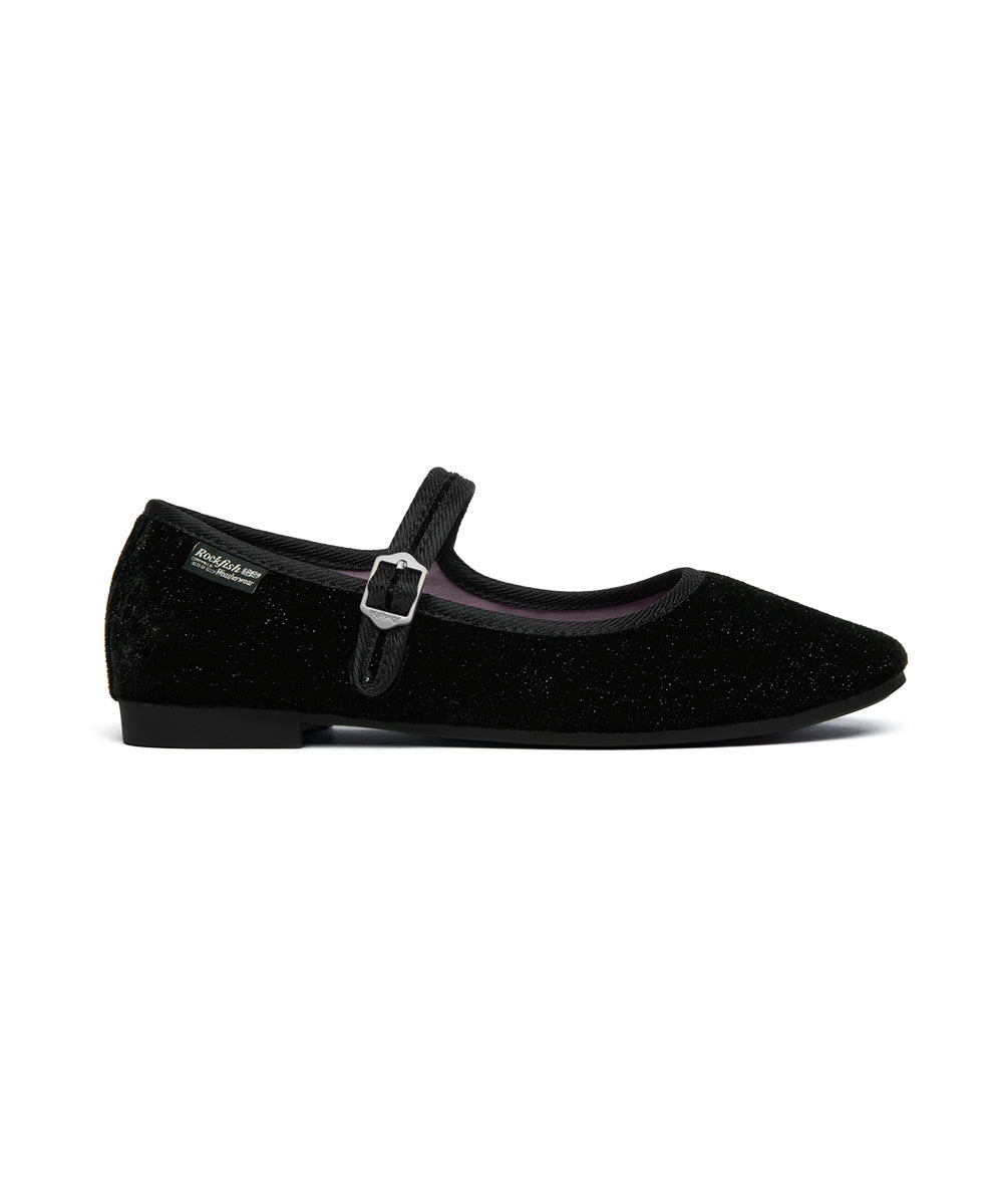 Rockfish Weatherwear Bella Quilted Maryjanes Glitter Black view 11