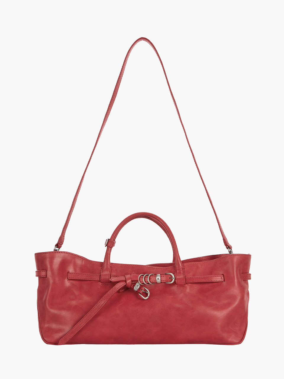 MARGESHERWOOD Grandma Used Bag - Apple Red Pull-up Leather