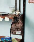 Rockfish Weatherwear CHECK DRAWSTRING MINI BAG Brown view 1
