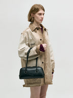 MARGESHERWOOD Soft Boston Ew Baguette Bag - Black Plain