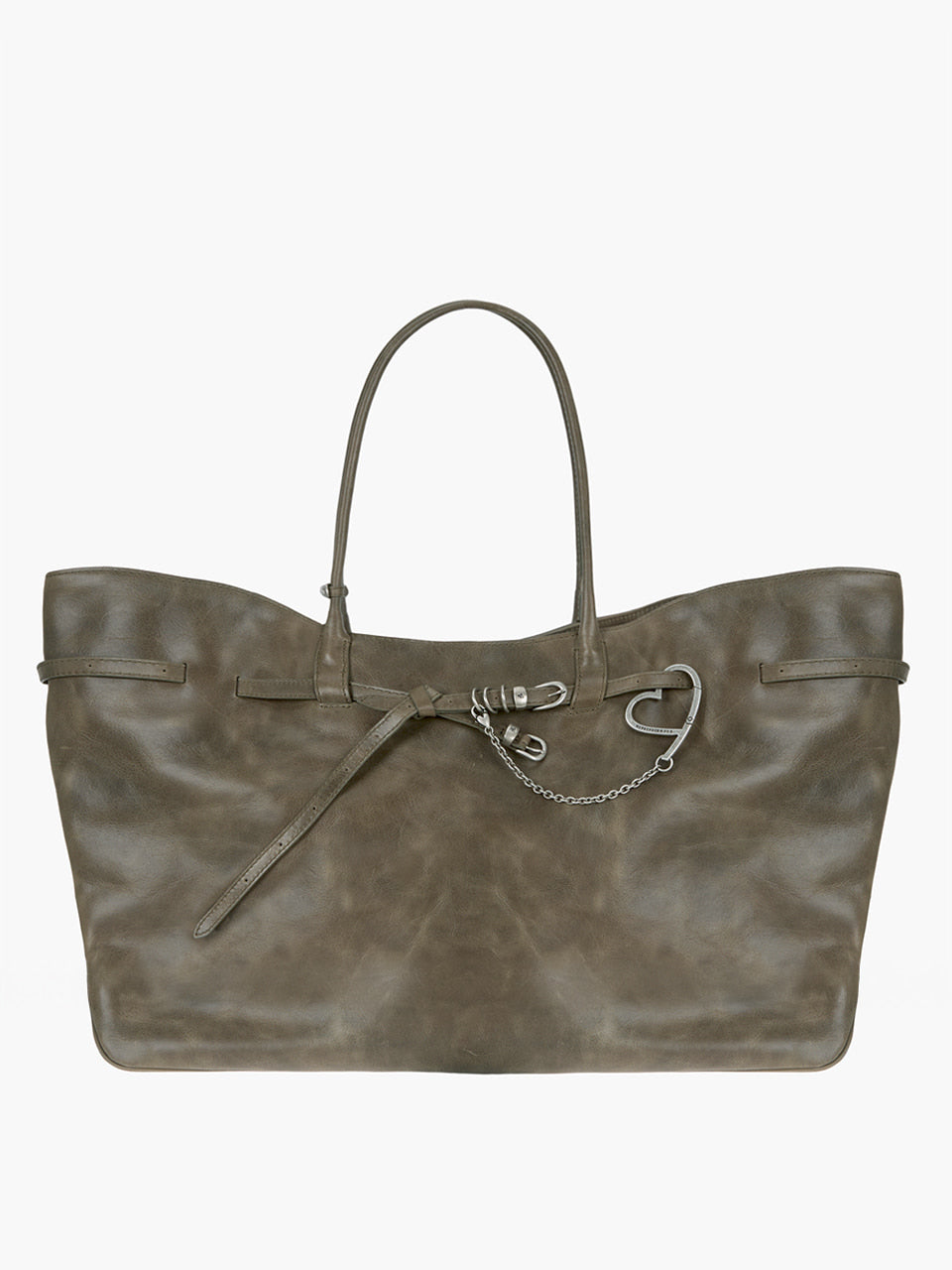MARGESHERWOOD Grandma Used Bag XL - Etoffe Pull-up Leather