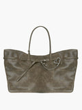MARGESHERWOOD Grandma Used Bag XL - Etoffe Pull-up Leather