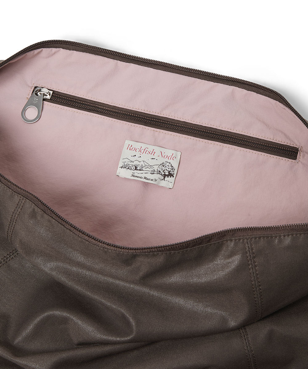 Rockfish Weatherwear Buckle Hobo Bag Brown contrast lining detail