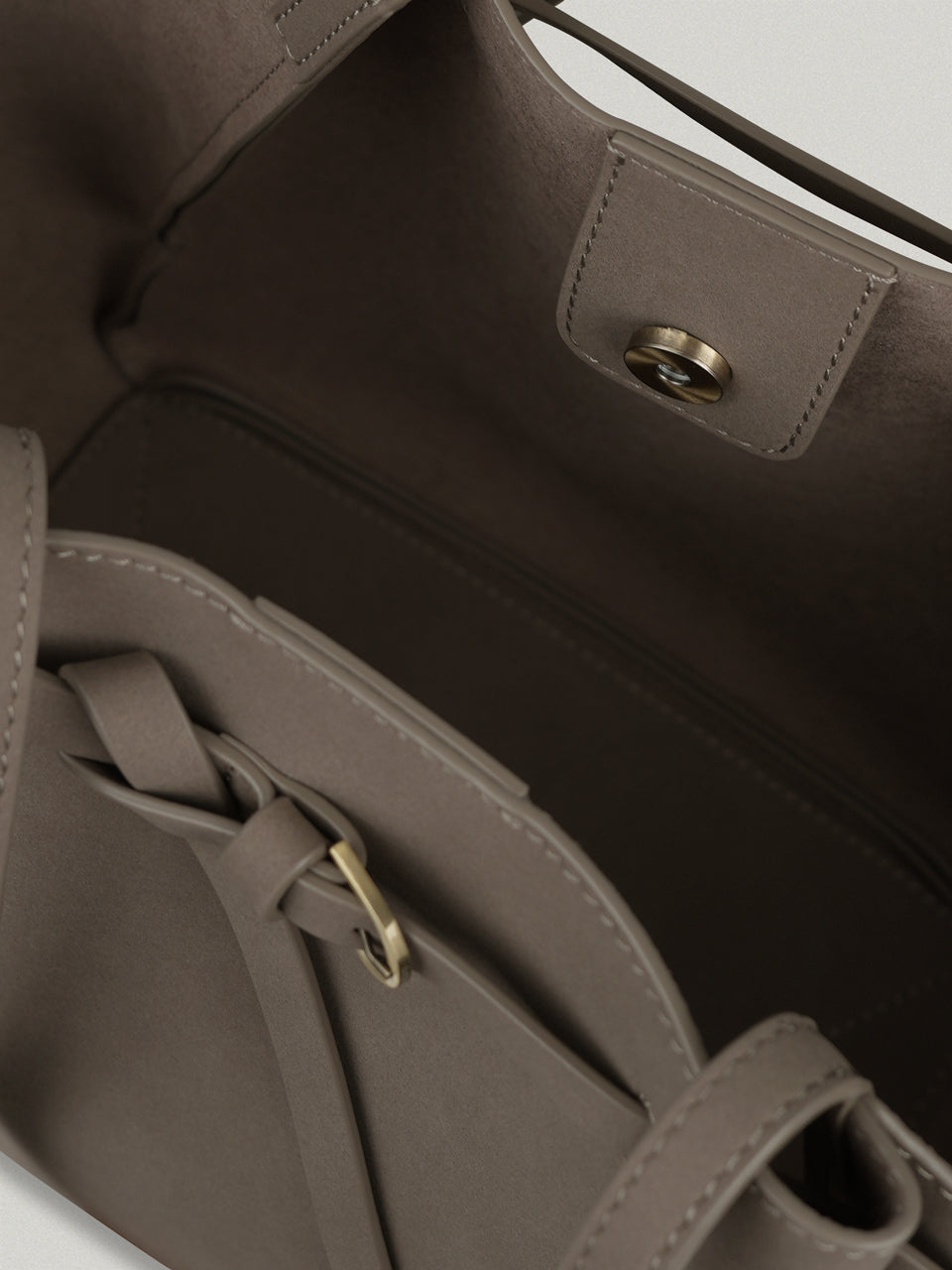 FOLNUA Mini Anthos Bag Taupe - Nubuck - hardware detail