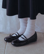 Rockfish Weatherwear Square Toe Two Strap Maryjanes Brown worn with white socks