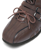 Rockfish Weatherwear Aster High Top Sneakers Dark Brown toe closeup