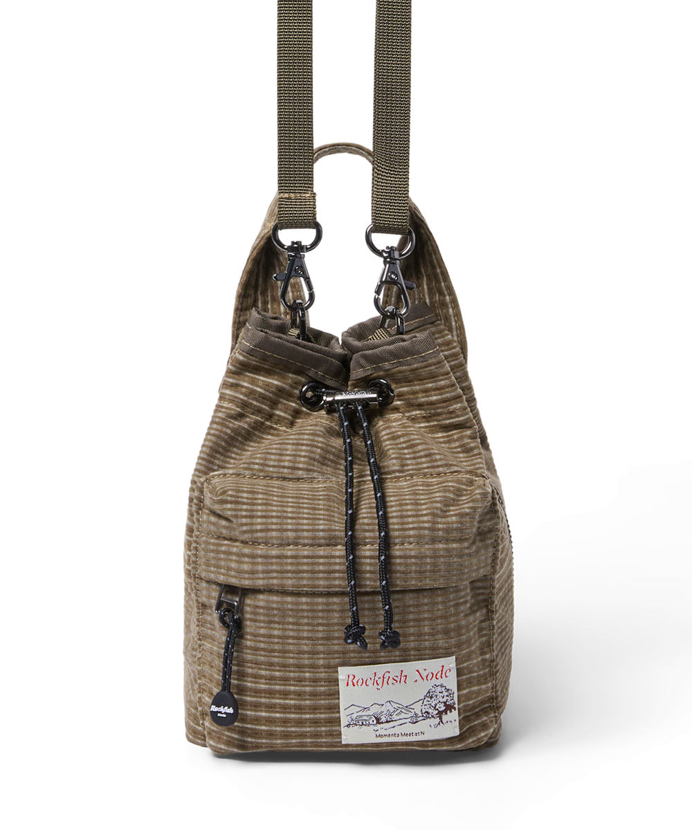 Rockfish Weatherwear CHECK DRAWSTRING MINI BAG Brown view 7