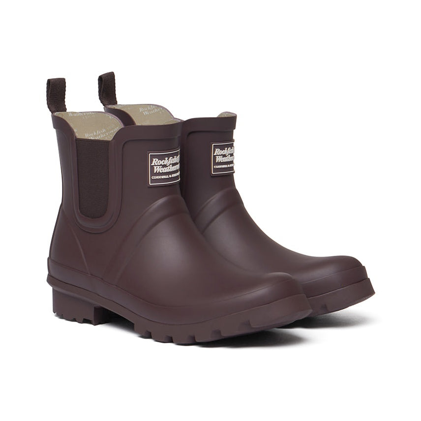 Rockfish Weatherwear Original Chelsea Rain Boots Dark Burgundy pair