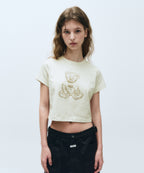 Marithé François Girbaud - W Sketch Doodle Bear Crop Tee