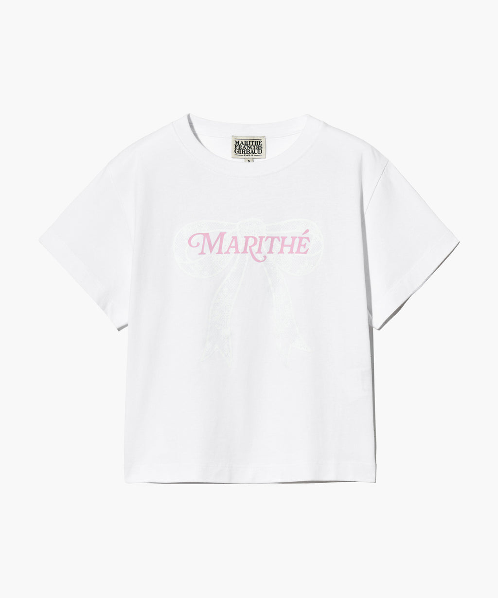 Marithé François Girbaud - W Ribbon Graphic Crop Tee