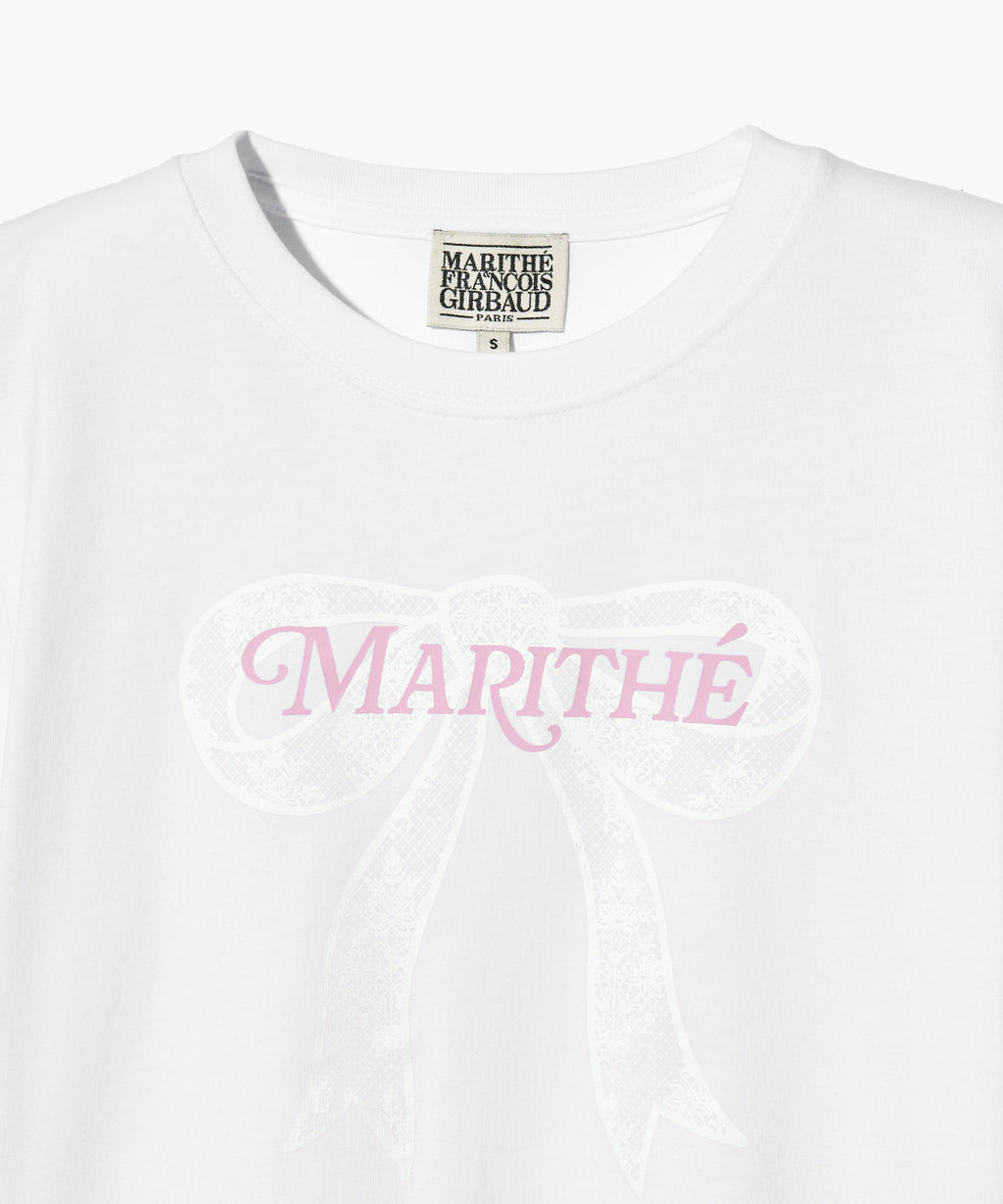 Marithé François Girbaud - W Ribbon Graphic Crop Tee