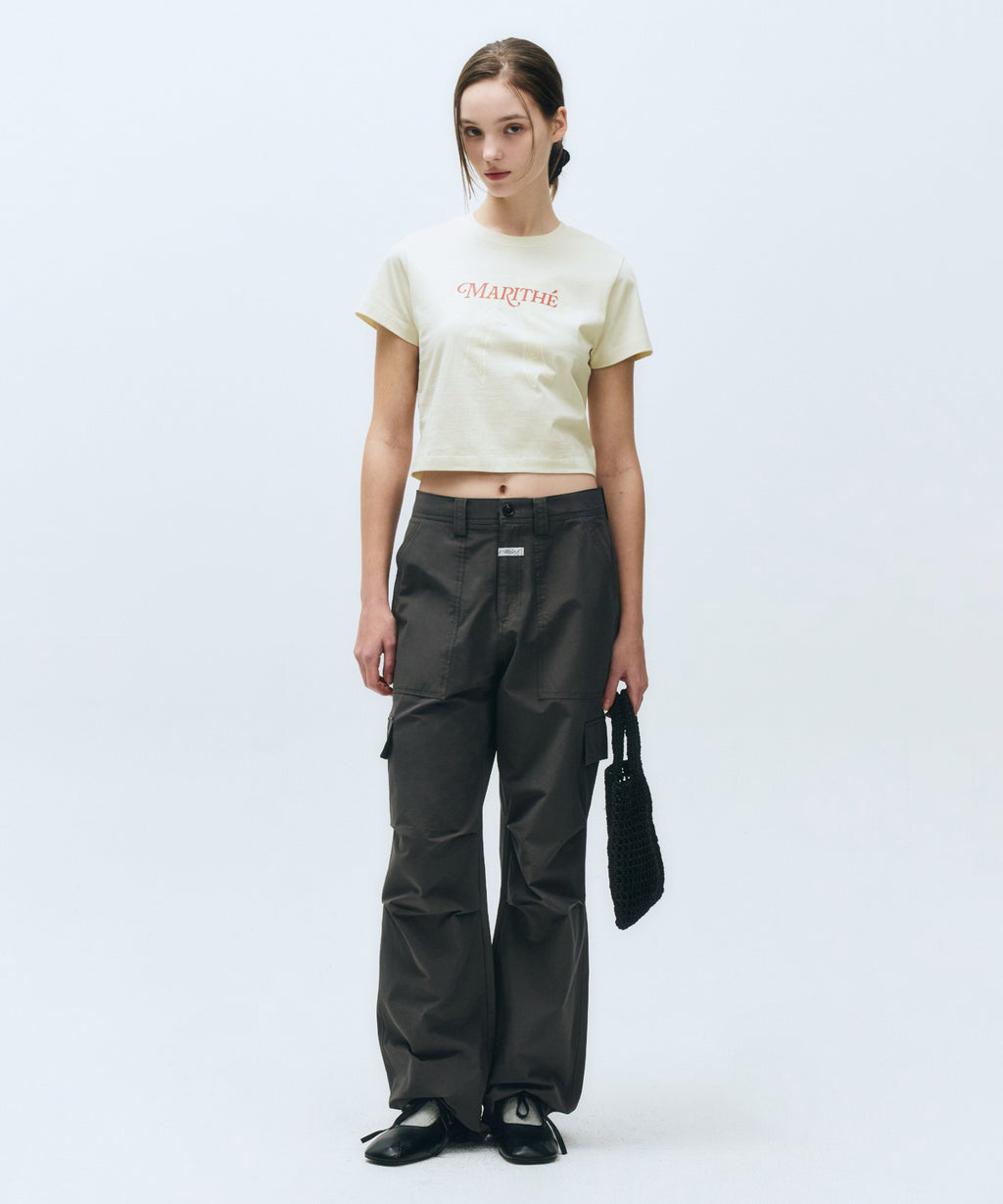 Marithé François Girbaud - W Ribbon Graphic Crop Tee