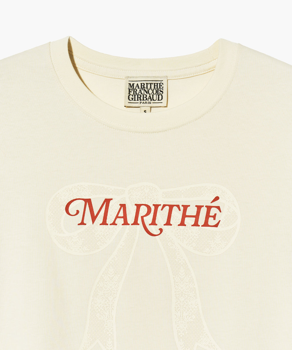Marithé François Girbaud - W Ribbon Graphic Crop Tee