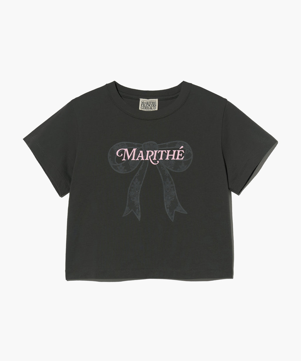 Marithé François Girbaud - W Ribbon Graphic Crop Tee