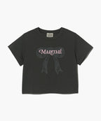 Marithé François Girbaud - W Ribbon Graphic Crop Tee